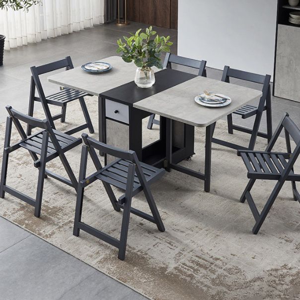 Mid-Century Modern Rectangle Dining Table Drop-Leaf Table for Kitchen (only table) Clearhalo ' dining_table' 'Dining Tables & Seating' 'Dining Tables' 'furn' 'furn_dining_table' 'Furniture' 'furniture_dining_table' 'Kitchen & Dining Furniture' 'kitchen&dining_furn' 'kitchen' 'kitchen_dining_table' 1200x1200_62191c11-a3fa-4878-aef6-758e8f248015