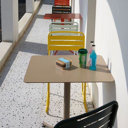 Silla de comedor de estilo glamorante silla lateral de metal para patio