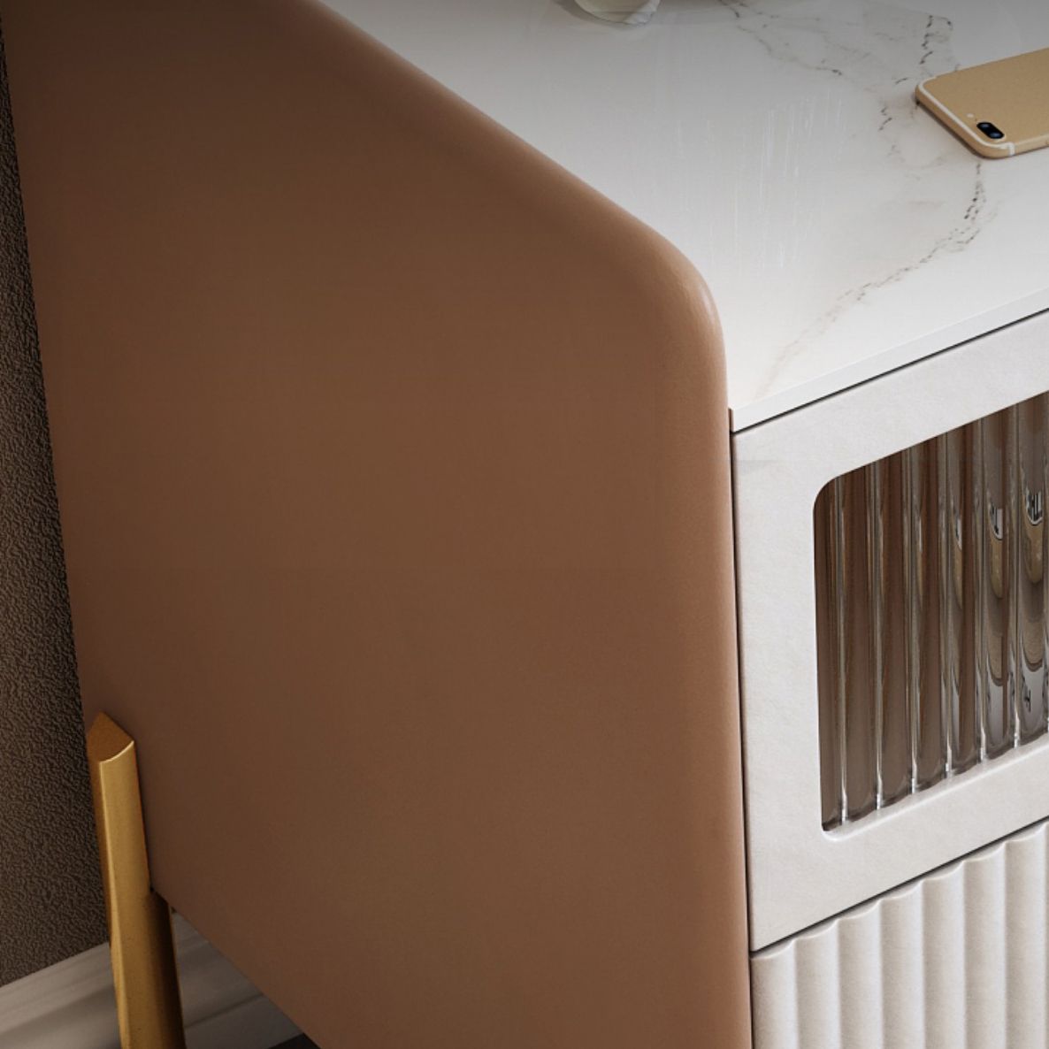 Classic Glam Bed Nightstand Stone Accent Table Nightstand with Drawers Clearhalo 'Bedroom Furniture' 'furn' 'furn_night_stand' 'Furniture' 'night_stand' 'Nightstands' 1200x1200_621b31b3-9dd8-4467-9f76-4d6dbc343411