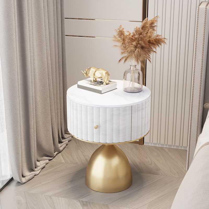 Contemporary Accent Table Nightstand Stone Bedside Cabinet with Drawer Clearhalo 'Bedroom Furniture' 'furn' 'furn_night_stand' 'Furniture' 'night_stand' 'Nightstands' 1200x1200_621bba52-e2cd-4802-8c56-6e5490069ebb