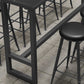 Stone Bar Table Industrial Bar Dining Table with Trestle Base in Black Clearhalo 'Bar Furniture' 'Bar Tables' 'bar_tables' 'furn' 'furn_bar_tables' 'Furniture' 'furniture_bar_tables' 'Kitchen & Dining Furniture' 1200x1200_621cc07e-5f48-4cde-a5ad-2454571ea474