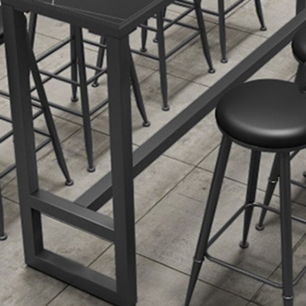Stone Bar Table Industrial Bar Dining Table with Trestle Base in Black Clearhalo 'Bar Furniture' 'Bar Tables' 'bar_tables' 'furn' 'furn_bar_tables' 'Furniture' 'furniture_bar_tables' 'Kitchen & Dining Furniture' 1200x1200_621cc07e-5f48-4cde-a5ad-2454571ea474