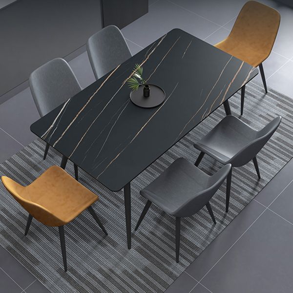 Metal Industrial Rectangle Dining Table Sintered Stone Table for Dining Room Clearhalo ' dining_table' 'Dining Tables & Seating' 'Dining Tables' 'furn' 'furn_dining_table' 'Furniture' 'furniture_dining_table' 'Kitchen & Dining Furniture' 'kitchen&dining_furn' 'kitchen' 'kitchen_dining_table' 1200x1200_621d64a5-54d1-41fa-b5b1-27d68ad27ee5