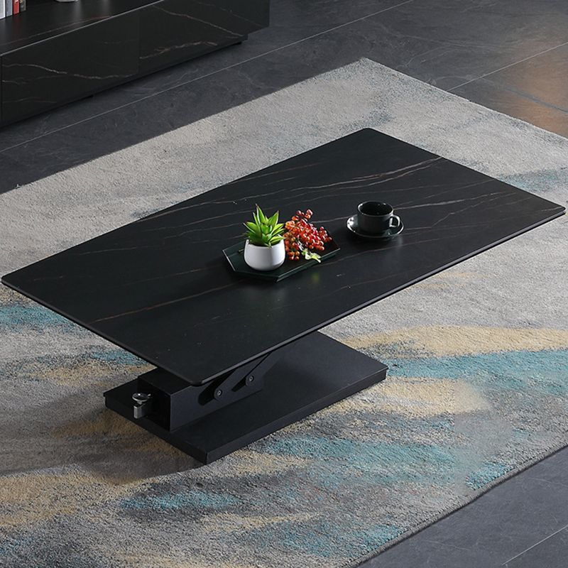 Modern Solid Color Metal Single Foot Base Slate Square Coffee Table Clearhalo 'Coffee & Accent Tables' 'Coffee Tables' 'coffee_tables' 'furn' 'furn_coffee_tables' 'Furniture' 'Living Room Furniture' 1200x1200_621d784c-7eda-42d4-bdbf-e1f1176c4622