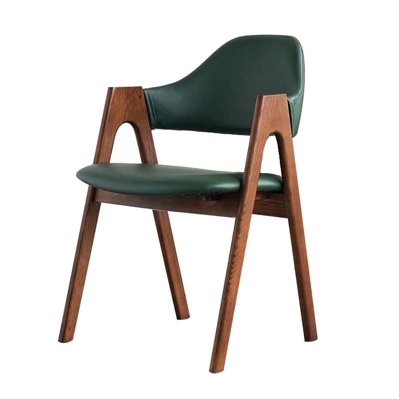 Glam Style Wood Dining Side Chair Faux Leather Open Back Arm Chairs for Home Use Clearhalo ' kitchen&dining_furn' 'Dining Chairs' 'Dining Tables & Seating' 'dining_chair' 'furn' 'furn_dining_chair' 'Furniture' 'furniture_dining_chair' 'Kitchen & Dining Furniture' 'kitchen' 1200x1200_621e10ec-4f42-4075-a043-8fe587d9c288
