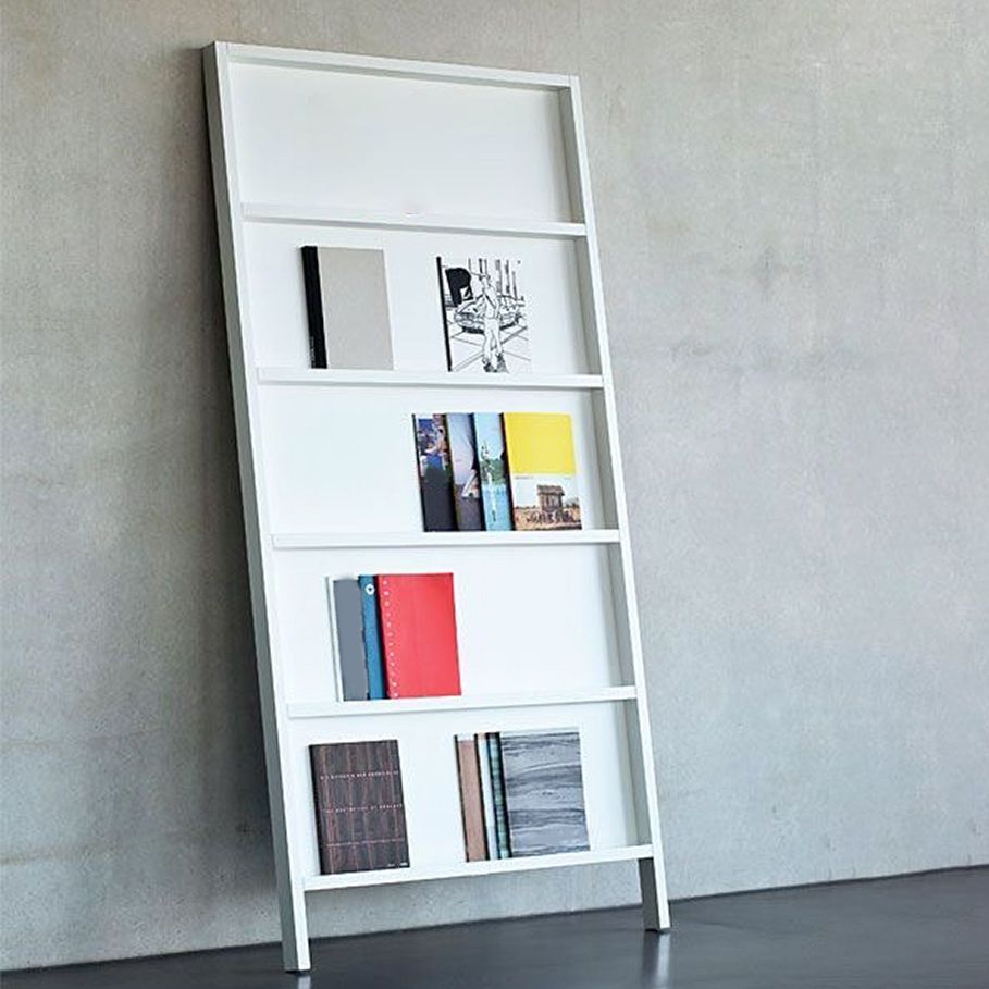 Metal Closed Back Bookshelf Standard Industrial Bookcase with Shelves