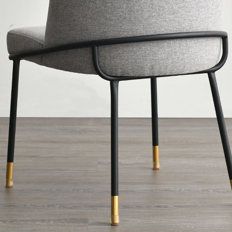 Glam Fabric Armless Dining Chairs Metal Dining Chair for Home Use Clearhalo ' kitchen&dining_furn' 'Dining Chairs' 'Dining Tables & Seating' 'dining_chair' 'furn' 'furn_dining_chair' 'Furniture' 'furniture_dining_chair' 'Kitchen & Dining Furniture' 'kitchen' 1200x1200_621e6edd-8723-4591-a6ae-c254f5d7170b