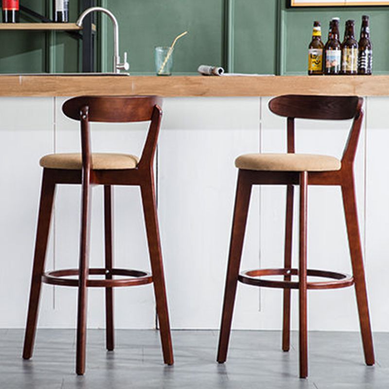 Low Back Dining Stools Industrial Armless Bar Stools with Wood Base
