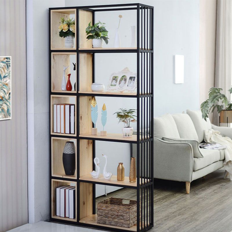 Modern Metal and Wooden Book Shelf Open Study Room Bookcase with Shelves Clearhalo 'Bookcases' 'furn' 'furn_bookcases' 'Furniture' 'Office Furniture' 1200x1200_621ee691-e412-4736-901c-e3ddc3ae4578