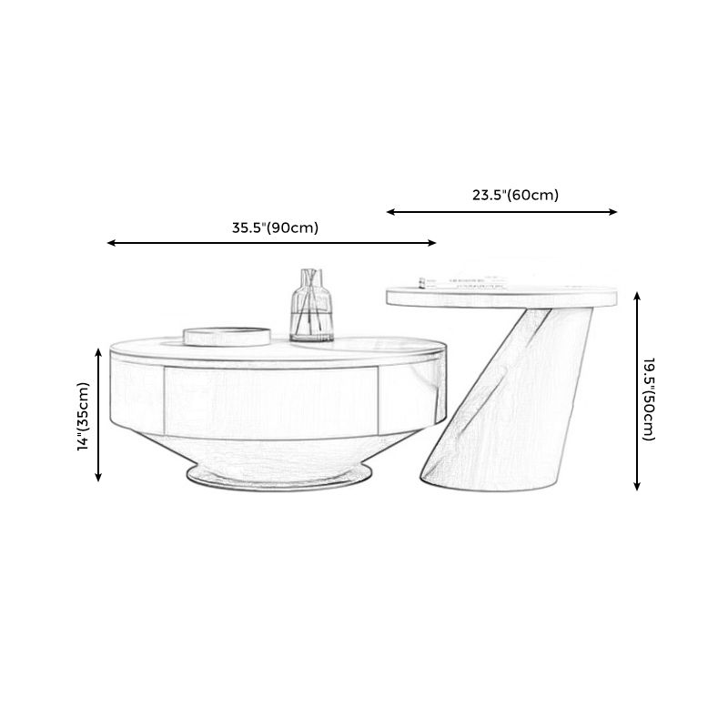 Grauer Couchtisch von Metal Craft mit kreisförmigem, verschachteltem Einzelfuß-Couchtisch