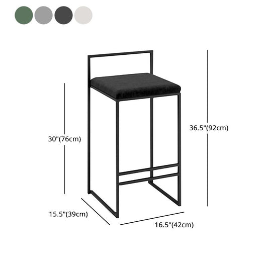 Nordic Steel Low Back Barstool Simple Indoor Tall Stool with Upholstered Clearhalo 'Bar Furniture' 'Bar Stools' 'bar_stools' 'furn' 'furn_bar_stools' 'Furniture' 'furniture_bar_stools' 'Kitchen & Dining Furniture' 1200x1200_621f516f-6471-4e37-b523-60671c35fb25