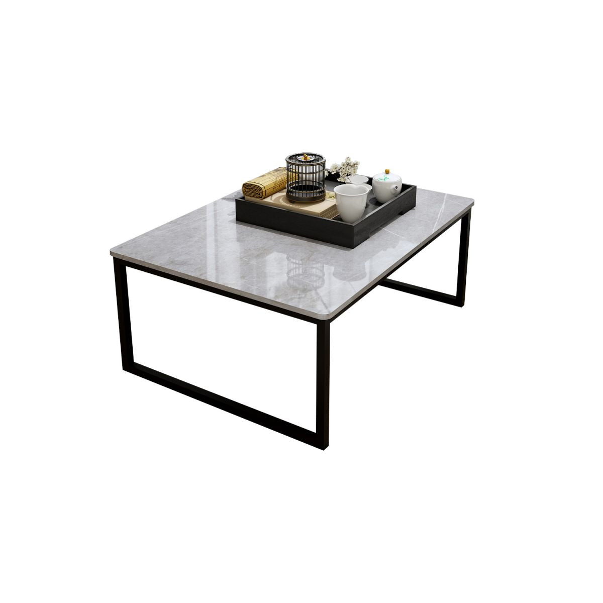 Glam Sled Coffee Table Set Slate Rectangular Coffee Table for Home Clearhalo 'Coffee & Accent Tables' 'Coffee Tables' 'coffee_tables' 'furn' 'furn_coffee_tables' 'Furniture' 'Living Room Furniture' 1200x1200_621fb8db-ce12-45d8-8d42-7eee671ddac8