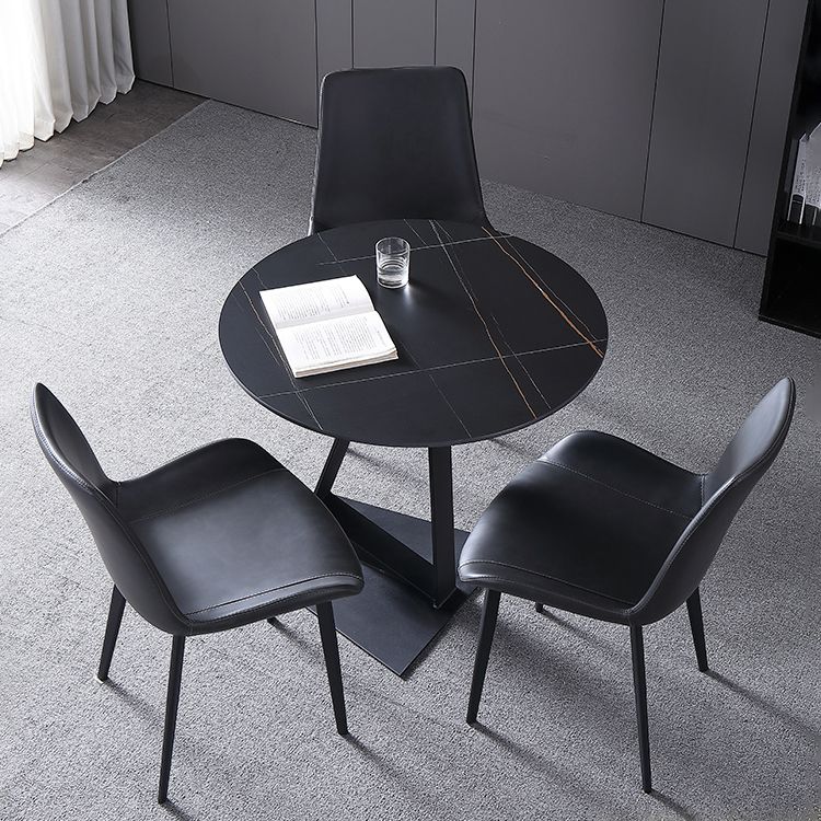 Luxury Sintered Stone Dining Table Single Pedestal Base Round Table for Home Clearhalo ' dining_table' 'Dining Tables & Seating' 'Dining Tables' 'furn' 'furn_dining_table' 'Furniture' 'furniture_dining_table' 'Kitchen & Dining Furniture' 'kitchen&dining_furn' 'kitchen' 'kitchen_dining_table' 1200x1200_62227898-4129-4546-b2eb-6a8024d6bc56