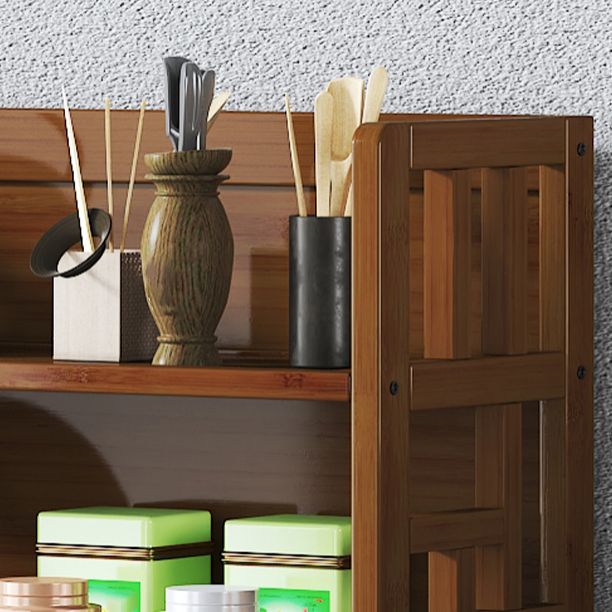 Hedendaags bruin bamboe buffet dressoir open opslagbuffettabel met 2-laden