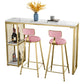 Glam 1/2/3 Pieces Metal Bar Table Set Rectangle Bar Table with High Stools for Home Clearhalo 'Bar Furniture' 'furn' 'furn_home_bar_bar_sets' 'Furniture' 'Home Bars & Bar Sets' 'home_bar_bar_sets' 'Kitchen & Dining Furniture' 1200x1200_6223c35e-6eb3-4a47-a64b-e68bd01e41a6