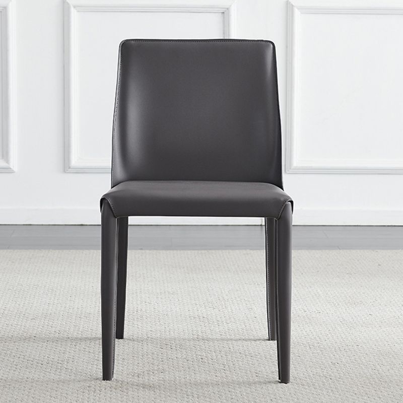 Scandinavian Style Metal Dining Side Chairs Dining Room Solid Back Side Chair Clearhalo ' kitchen&dining_furn' 'Dining Chairs' 'Dining Tables & Seating' 'dining_chair' 'Furniture' 'furniture_dining_chair' 'Kitchen & Dining Furniture' 'kitchen' 1200x1200_6224c132-8515-41f7-9bec-1b132bb36067