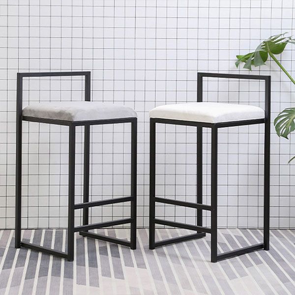 Moderno sgabello da bar rettangolare sgabello con poggiapiedi con cuscino di velluto