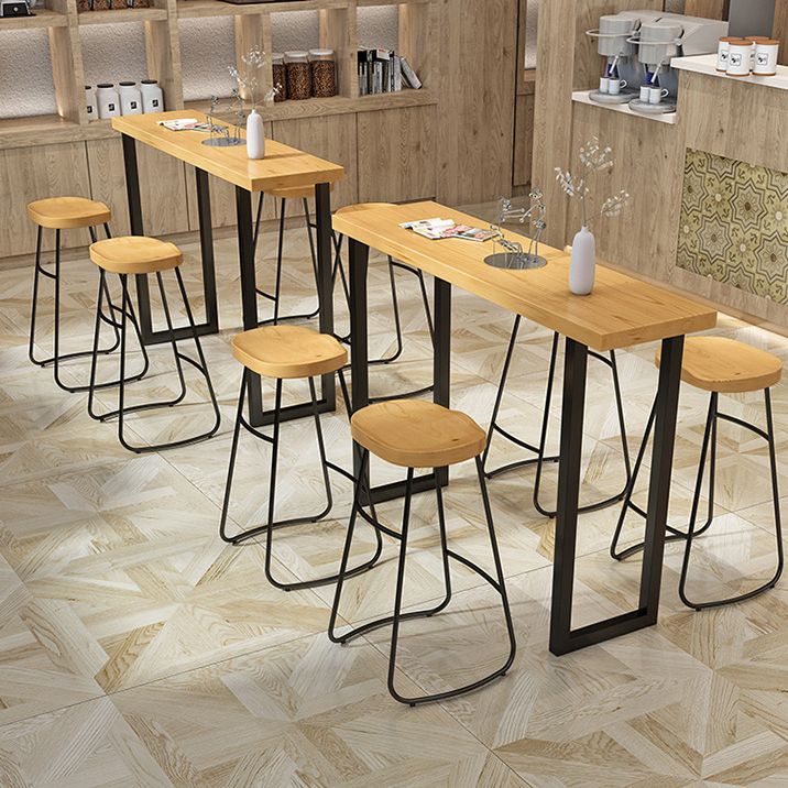 Cafe and Break-room Bistro Bar Desk Modern Rectangle Wood Counter-height Pub Table Clearhalo 'Bar Furniture' 'Bar Tables' 'bar_tables' 'furn' 'furn_bar_tables' 'Furniture' 'furniture_bar_tables' 'Kitchen & Dining Furniture' 'kitchen&dining_furn' 'kitchen' 1200x1200_62253579-48bd-4de9-8104-5ea38eb70352
