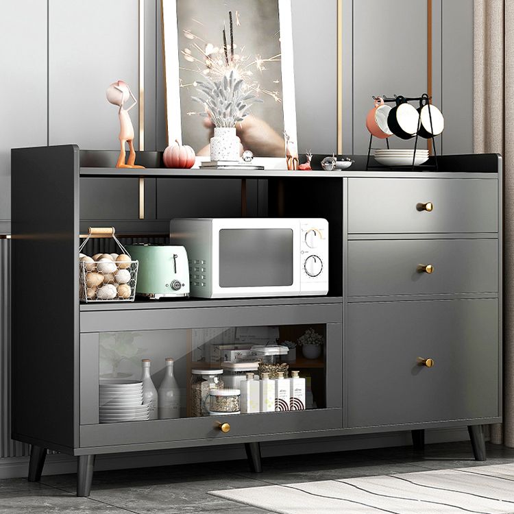 Modern Solid Wood Sideboard Table 1-Drawer Sideboard in Gray Clearhalo 'buffet_sideboard' 'Buffets & Sideboards' 'furn' 'furn_buffet_sideboard' 'Furniture' 'furniture_buffet_sideboard' 'Kitchen & Dining Furniture' 1200x1200_6225dc64-4a51-4e38-a8fd-83b5a28715fe