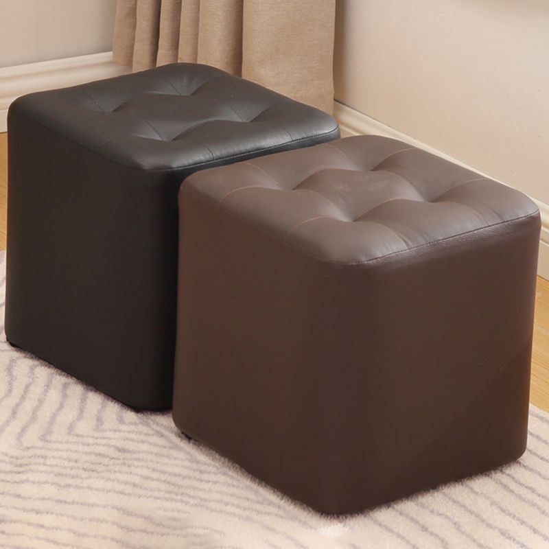 Mid-Century Modern Pouf Ottoman PU Leather Upholstered Tufted Solid Color Square Ottoman Clearhalo 'furn' 'furn_ottomans_poufs' 'Furniture' 'Living Room Furniture' 'Ottomans & Poufs' 'ottomans_poufs' 1200x1200_6226621f-8e2e-4e02-8c5a-8ff3d083cbca