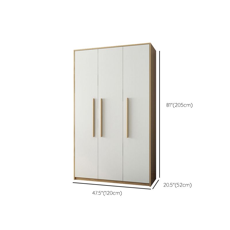 Hinged Wardrobe Armoire with Garment Rod Modern Wardrobe Cabinet for Home