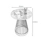 21.6"H Modern Metal Frame Base Slate Round Coffee Table End Table