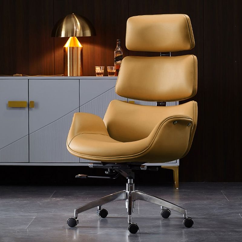 Contemporary Leather Managers Chair Height-adjustable Swivel Chair for Office Clearhalo 'furn' 'furn_office_chair' 'Furniture' 'Office Chairs' 'Office Furniture' 'office_chair' 1200x1200_62292529-1a44-4dd2-997b-ca58c061fff2