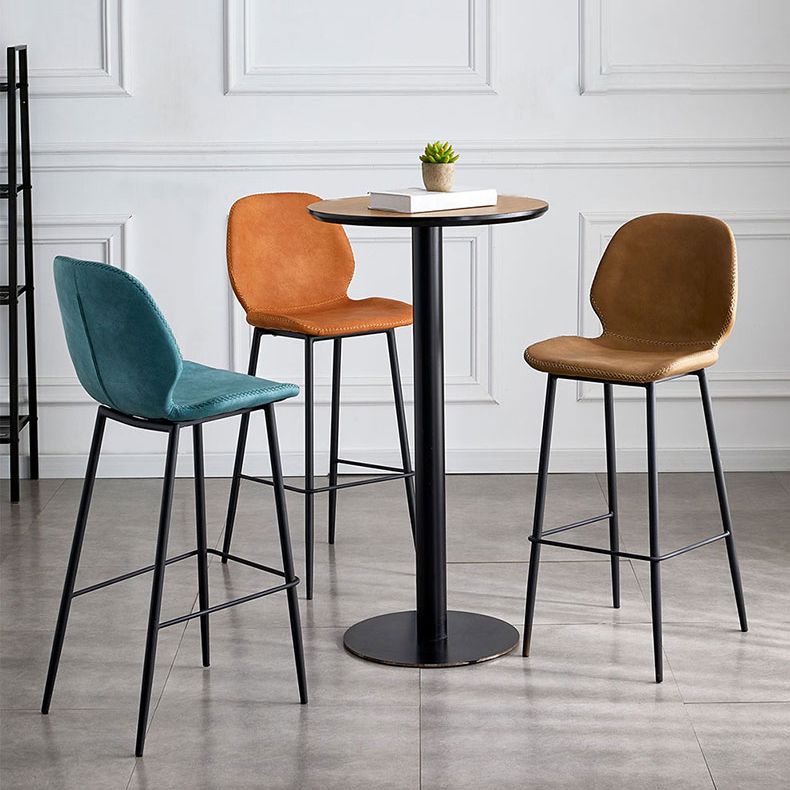 Coffee Shop Bar Stool Leather Armless Modern Distressed Counter Stools Clearhalo 'Bar Furniture' 'Bar Stools' 'bar_stools' 'furniture_bar_stools' 'Kitchen & Dining Furniture' 'kitchen&dining_furn' 'kitchen' 'kitchen_furn' Furniture' 1200x1200_622937dc-5863-423e-8363-b3716921e0cb