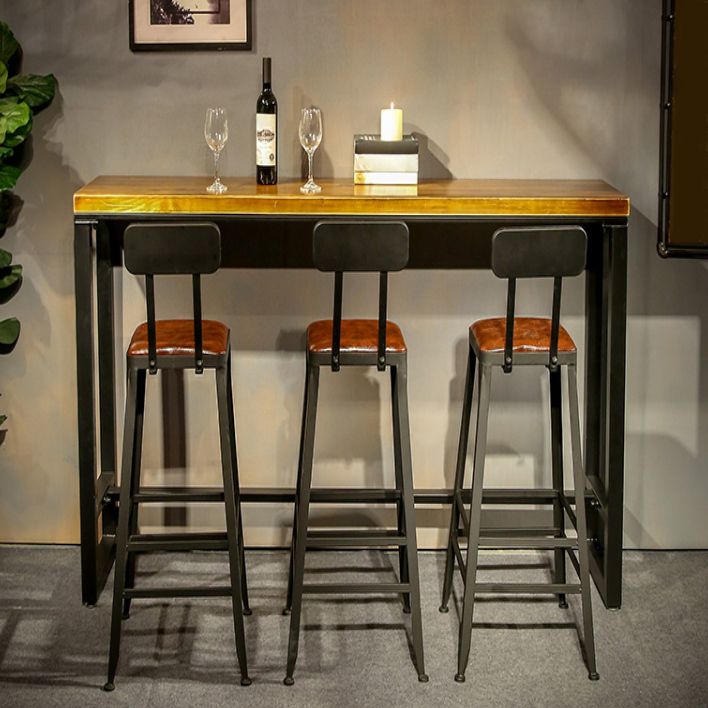 Tavolo da barra industriale da tavolo da barra industriale di rettangolo in legno in legno in legno