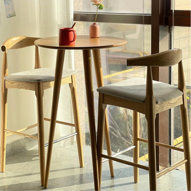 Indoor Modern Bar Dining Table Round Shape Solid Wood Bar Table Clearhalo 'Bar Furniture' 'Bar Tables' 'bar_tables' 'furn' 'furn_bar_tables' 'Furniture' 'Kitchen & Dining Furniture' 1200x1200_622a0f6a-d364-495f-87db-6add08cf7435