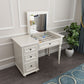 29.5"height Wood Flip-Top Makeup Vanity with Drawers and Mirror, White