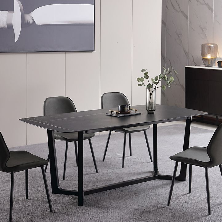 Modern 1/2/3/5 Pieces Dinette Set with Black Sintered Stone Top Rectangle Dining Table Set Clearhalo 'Dining Room Sets' 'Dining Tables & Seating' 'dining_room_set' 'furn' 'furn_dining_room_set' 'Furniture' 'furniture_dining_room_set' 'Kitchen & Dining Furniture' 1200x1200_622c2a44-db64-4088-b78a-3f23811a4df1