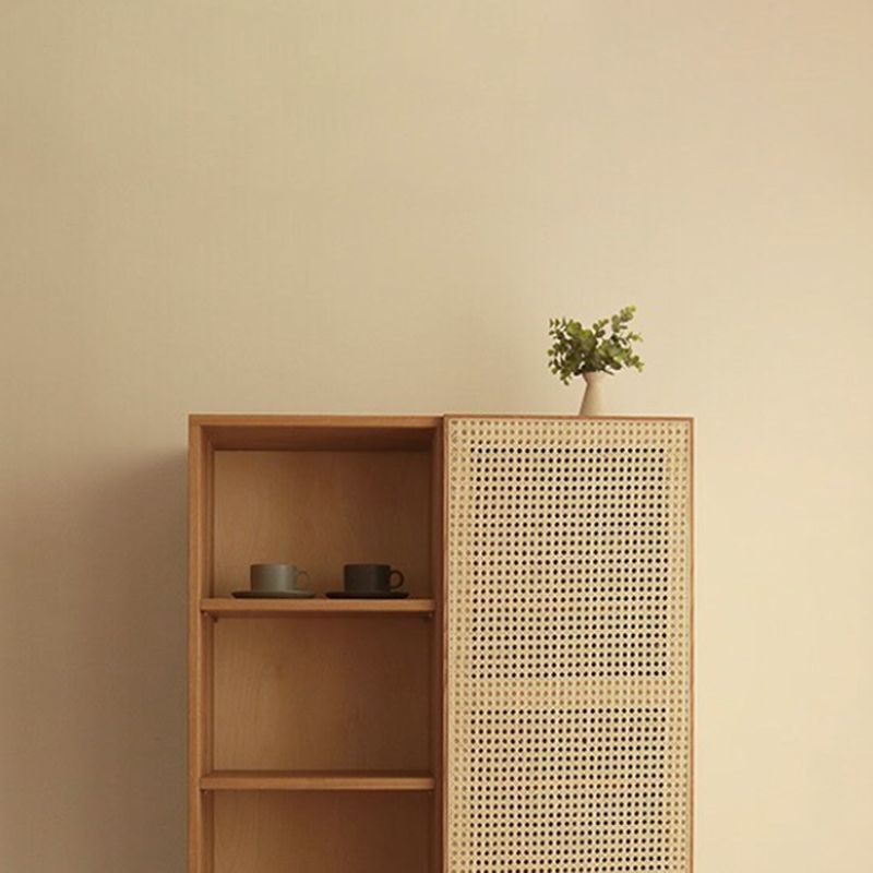 35.43" Long Accent Cabinet Solid Wood Cabinet in Natural with Shelves Clearhalo 'Cabinets & Chests' 'cabinets_chests' 'furn' 'furn_cabinets_chests' 'Furniture' 'Living Room Furniture' 1200x1200_622c883c-756a-4436-bf16-a82f4f714042