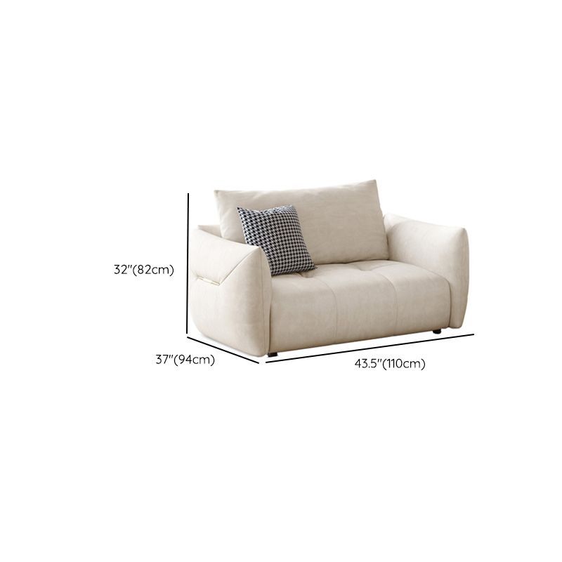 ボルスター枕付きモダンな本革の正方形のソファホワイトソファ