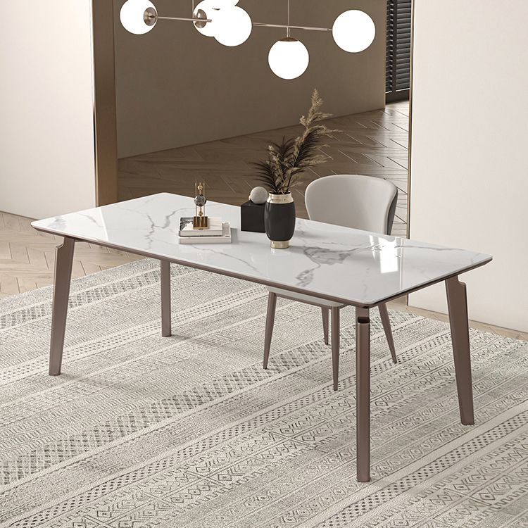 Sintered Stone Medieval Modern Table Rectangle Table with 4 Wooden Legs for Restaurant Clearhalo ' dining_table' 'Dining Tables & Seating' 'Dining Tables' 'furn' 'furn_dining_table' 'Furniture' 'furniture_dining_table' 'Kitchen & Dining Furniture' 'kitchen&dining_furn' 'kitchen' 'kitchen_dining_table' 1200x1200_622d7873-d7dc-494f-8360-3633d148b1df