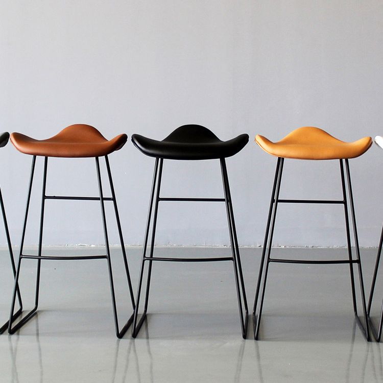 Black PU Leather Barstools Industrial Low Back Bristol Counter Stool with Saddle Seat Clearhalo 'Bar Furniture' 'Bar Stools' 'bar_stools' 'furniture_bar_stools' 'Kitchen & Dining Furniture' 'kitchen&dining_furn' 'kitchen' 'kitchen_furn' Furniture' 1200x1200_622e9d80-ddb4-43fe-93c5-c700825e03d3