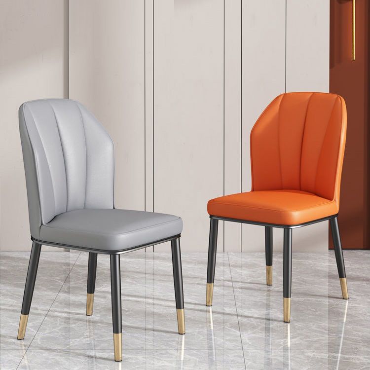 PU Leather Dining Chairs Nordic Style Wingback Armless Chair Clearhalo 'Dining Chairs' 'Dining Tables & Seating' 'dining_chair' 'furn' 'furn_dining_chair' 'Furniture' 'Kitchen & Dining Furniture' 1200x1200_622fbd98-c2b4-43d6-a3d6-59f96ddb740b