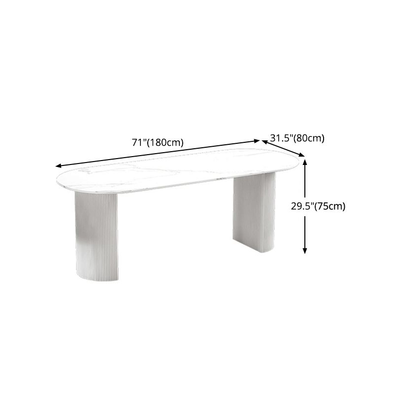 Sintered Stone Dining Table White Modern Dining Table for Kitchen Clearhalo ' dining_table' 'Dining Tables & Seating' 'Dining Tables' 'furn' 'furn_dining_table' 'Furniture' 'furniture_dining_table' 'Kitchen & Dining Furniture' 'kitchen&dining_furn' 'kitchen' 'kitchen_dining_table' 1200x1200_6230083d-75aa-4e2c-8af7-b85a42e27d13