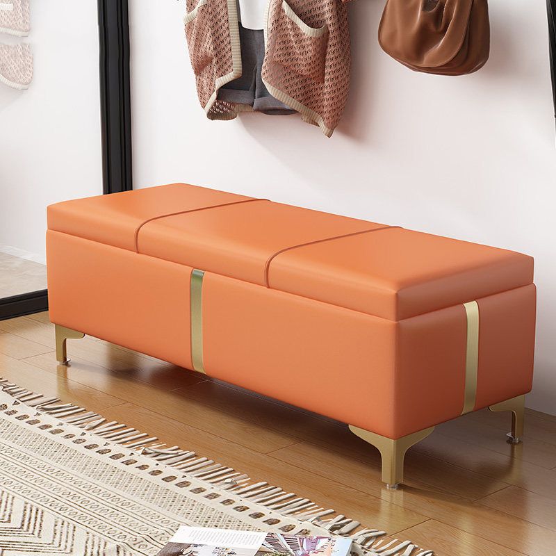 16.5" W Glam Wood Seating Bench Cushioned Entryway Bench with Storage Clearhalo 'Benches' 'Chairs & Seating' 'furn' 'furn_benches' 'Furniture' 'Living Room Furniture' 1200x1200_623197e3-fc85-4cdc-8023-090e35fb7c89