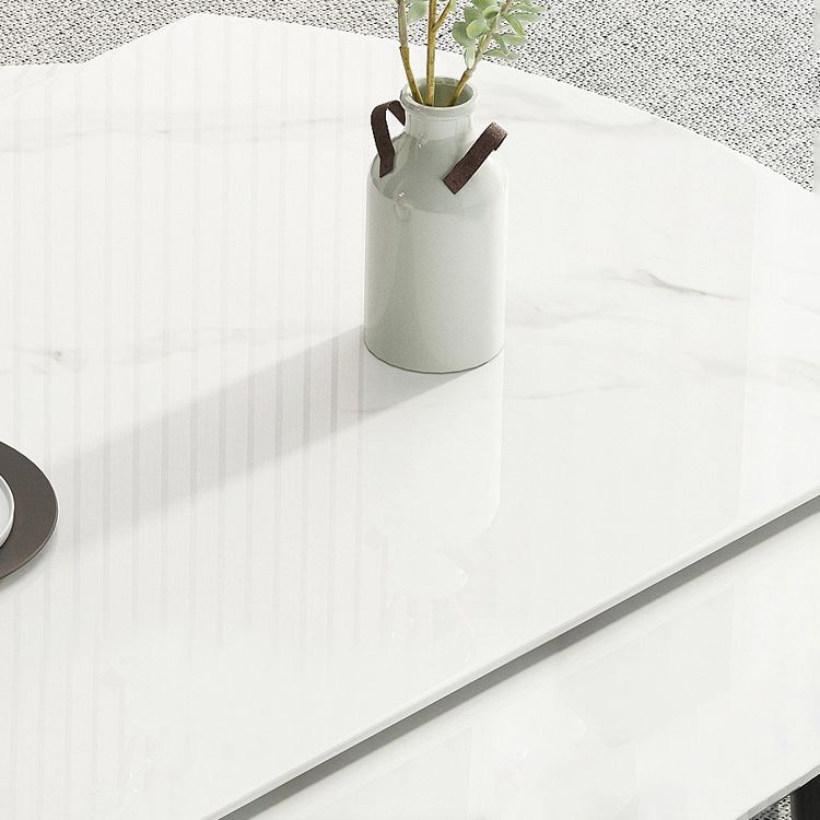Sintered Stone Top Extendable Round Table for Restaurant Modern Dining Table in White with 4 Legs Clearhalo ' dining_table' 'Dining Tables & Seating' 'Dining Tables' 'furn' 'furn_dining_table' 'Furniture' 'furniture_dining_table' 'Kitchen & Dining Furniture' 'kitchen&dining_furn' 'kitchen' 'kitchen_dining_table' 1200x1200_62322c15-8ef6-469c-8cb7-e2b2e245b059