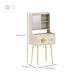 Glam 3-Drawer Solid Color Wooden Vanity with and Mirror Dressing Table