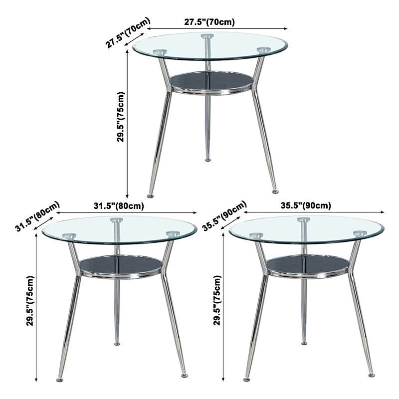 Round Tripod Base Home Furniture Glass-top Dining Room Collection for Dining Room Clearhalo ' dining_table' 'Dining Tables & Seating' 'Dining Tables' 'furn' 'furn_dining_table' 'Furniture' 'furniture_dining_table' 'Kitchen & Dining Furniture' 'kitchen&dining_furn' 'kitchen' 'kitchen_dining_table' 1200x1200_62337414-77f1-41c9-b544-6c6bbc17a8a3