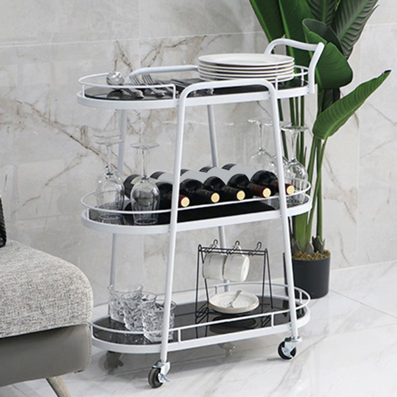 26.77 "W rollende eigentijdse voorbereidingstafel metalen voorbereidingstabel voor thuisgebruik