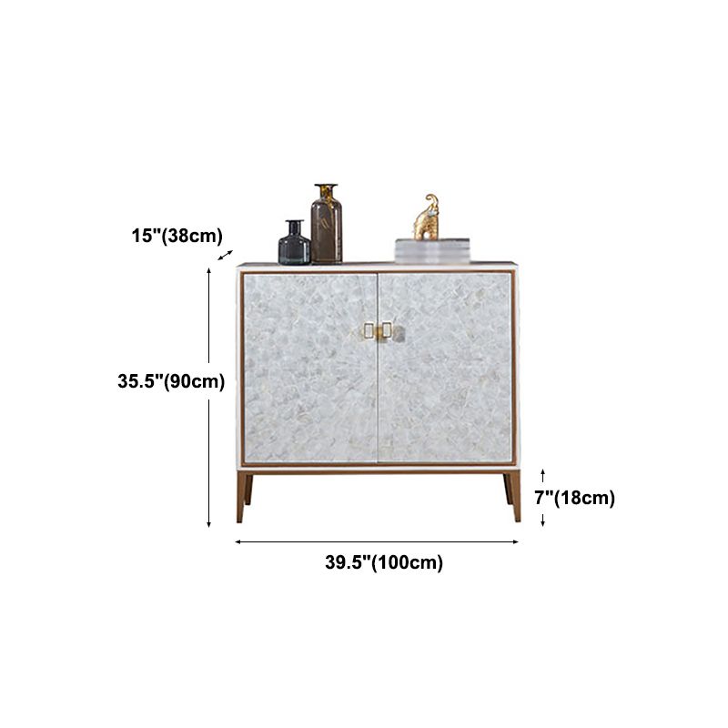 Modern Living Room Buffet Wood and Metal Sideboard Buffet in White Clearhalo 'buffet_sideboard' 'Buffets & Sideboards' 'furn' 'furn_buffet_sideboard' 'Furniture' 'Kitchen & Dining Furniture' 1200x1200_62355216-e5f8-4690-bfbc-d5bcfff9ce6e