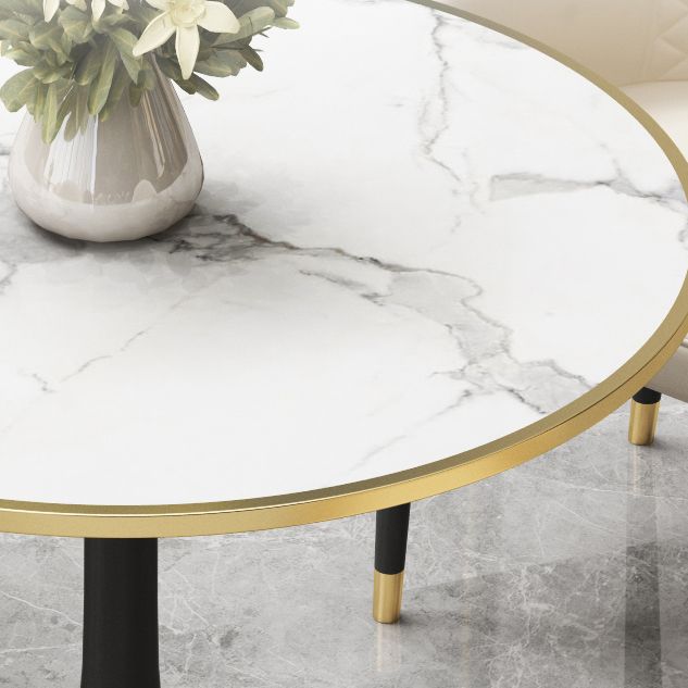 31.5-inch Metal Contemporary Dining Table Round Table for Kitchen Clearhalo ' dining_table' 'Dining Tables & Seating' 'Dining Tables' 'furn' 'furn_dining_table' 'Furniture' 'furniture_dining_table' 'Kitchen & Dining Furniture' 'kitchen&dining_furn' 'kitchen' 'kitchen_dining_table' 1200x1200_62359845-773a-4cf1-920c-6b901457a4ac