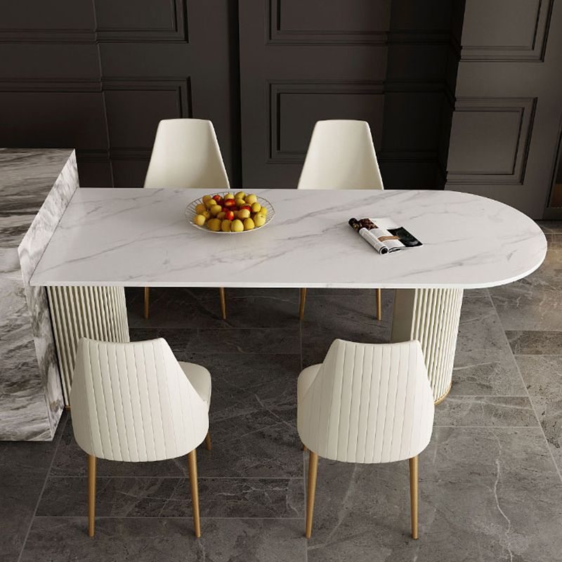 Metal Contemporary Free Form Dining Table Sintered Stone Table for Dining Room and Kitchen Clearhalo ' dining_table' 'Dining Tables & Seating' 'Dining Tables' 'furn' 'furn_dining_table' 'Furniture' 'furniture_dining_table' 'Kitchen & Dining Furniture' 'kitchen&dining_furn' 'kitchen' 'kitchen_dining_table' 1200x1200_62393897-f05c-4cbd-a6d1-3f1d97994be6