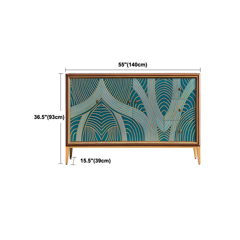 Boho houten bovenste kist met benen borst met laden voor slaapkamer