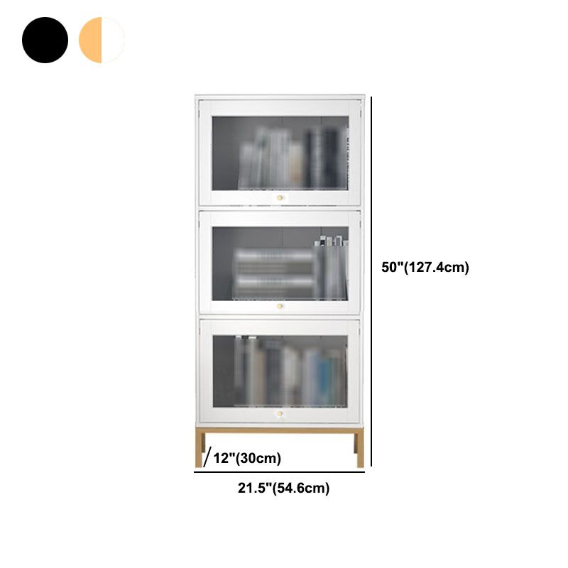 Glam Closed Back Standard Bookcase Manufactured Wood Bookcase with Glass Doors Clearhalo 'Bookcases' 'furn' 'furn_bookcases' 'Furniture' 'furniture_bookcases' 'kitchen' 'kitchen_bookcases' 'Living Room Furniture' 'Office Furniture' 1200x1200_6239fe76-074c-44a7-b403-6e5432b3c321