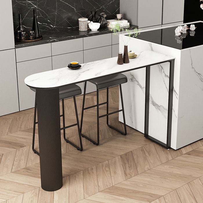 Modern Sintered Stone Double Pedestal Dining Bar Table for Kitchen Dining Room Clearhalo 'Bar Furniture' 'Bar Tables' 'bar_tables' 'furn' 'furn_bar_tables' 'Furniture' 'Kitchen & Dining Furniture' 1200x1200_623a2239-7352-4ca9-be71-5954b6b73a05