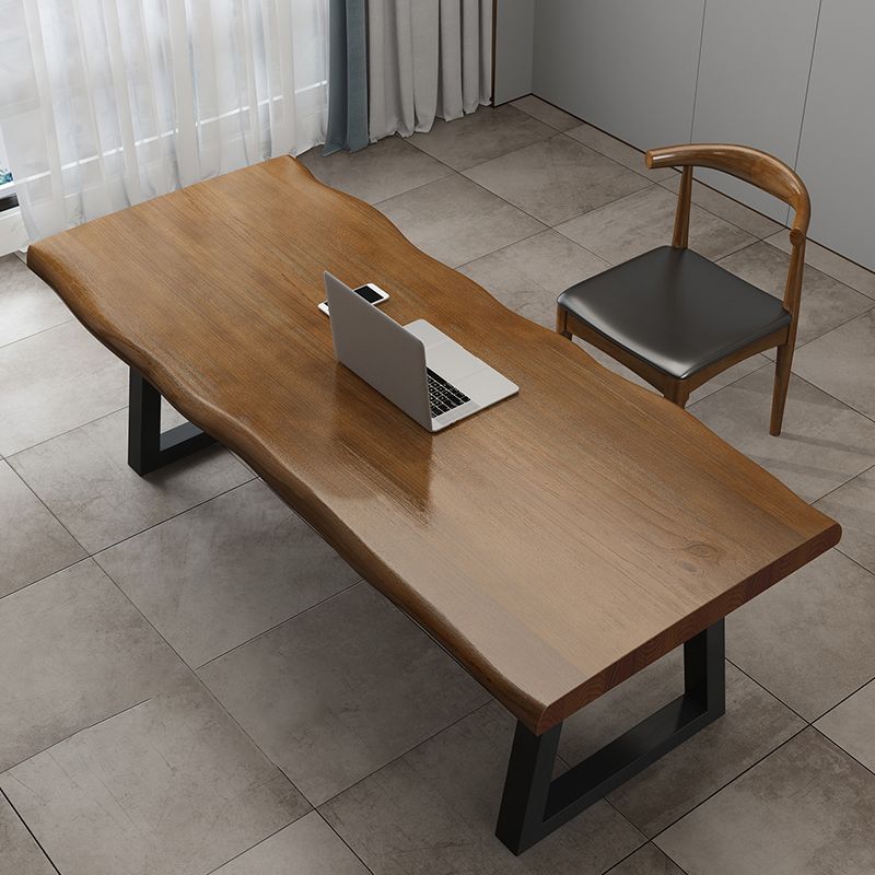 Modern Solid Wood Office Desk Irregular Shape Task Desk with 2-Legs for Office Clearhalo 'furn' 'furn_office_desk' 'Furniture' 'Office Desks' 'Office Furniture' 'office_desk' 1200x1200_623aa940-cbba-405d-88ba-214da9570964